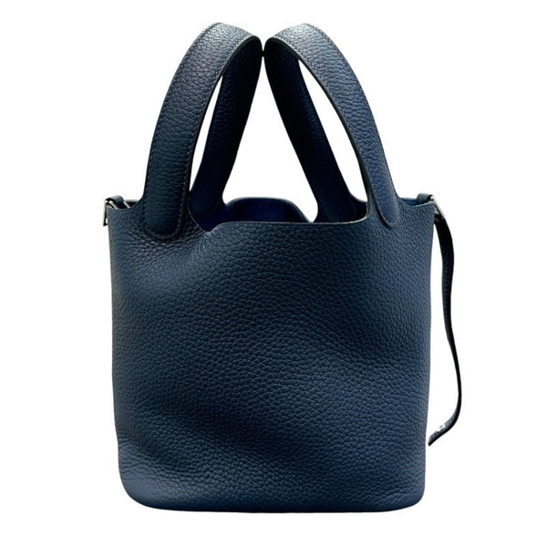 エルメス HERMES ピコタンロックPM W刻印 ブルードブリュス シルバー金具 トリヨンクレマンス レディース ハンドバッグ