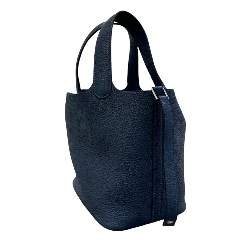 エルメス HERMES ピコタンロックPM W刻印 ブルードブリュス シルバー金具 トリヨンクレマンス レディース ハンドバッグ