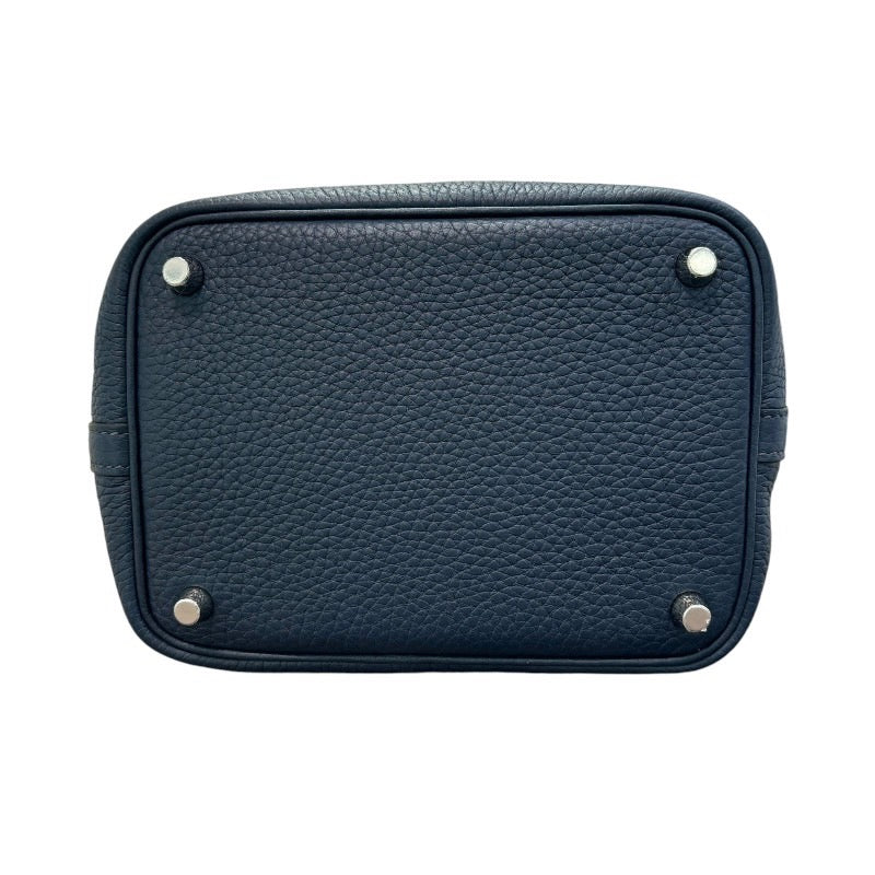 エルメス HERMES ピコタンロックPM W刻印 ブルードブリュス シルバー金具 トリヨンクレマンス レディース ハンドバッグ