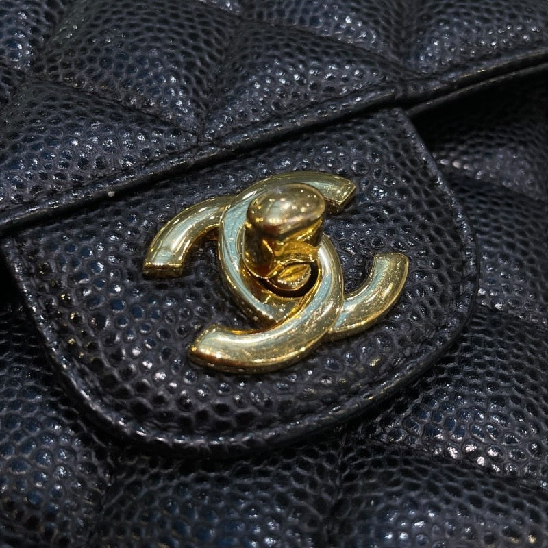 シャネル CHANEL マトラッセ25 23番台 ブラック×ゴールド金具 キャビアスキン レディース ショルダーバッグ