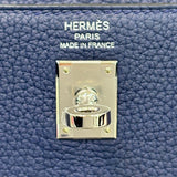 エルメス HERMES ケリー25 内縫い B刻印 ブルーネイビー×シルバー金具 トゴ レディース ショルダーバッグ