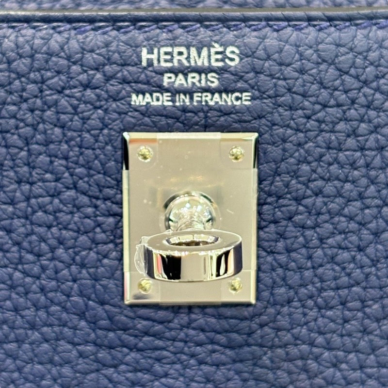 エルメス HERMES ケリー25 内縫い B刻印 ブルーネイビー×シルバー金具 トゴ レディース ショルダーバッグ