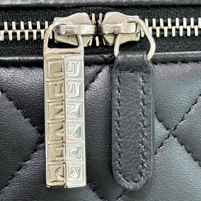シャネル CHANEL バニティハンドバッグ A80913 ブラック×シルバー金具
