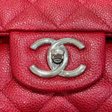 シャネル CHANEL マトラッセ34 A58601 レッド×シルバー金具 キャビアスキン レディース ショルダーバッグ