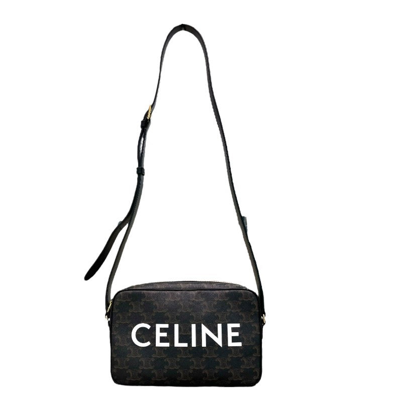 セリーヌ CELINE ミディアムメッセンジャーバッグ 194502 ブラック トリオンフキャンバス レディース メッセンジャーバッグ