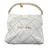 シャネル CHANEL CHANEL22スモールハンドバッグ AS3260 ホワイト　GD金具 シャイニーカーフ レディース ハンドバッグ