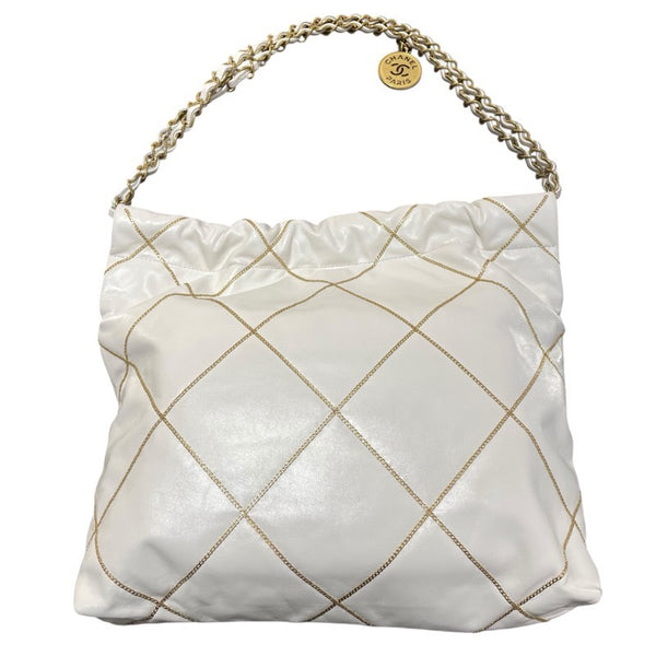 シャネル CHANEL CHANEL22スモールハンドバッグ AS3260 ホワイト　GD金具 シャイニーカーフ レディース ハンドバッグ