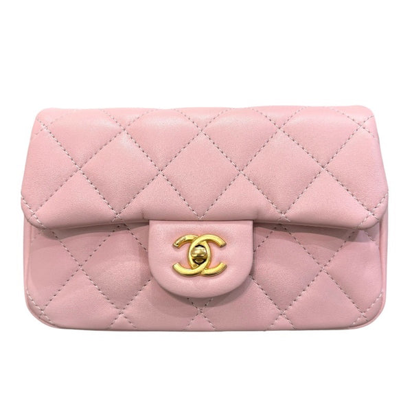 シャネル CHANEL ミニマトラッセ１８ AS3457 ピンク マットゴールド金具 ラムスキン レディース ショルダーバッグ