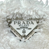 プラダ PRADA テリートライアングルロゴショルダーバッグ 1BH190 ホワイト コットン レディース ショルダーバッグ