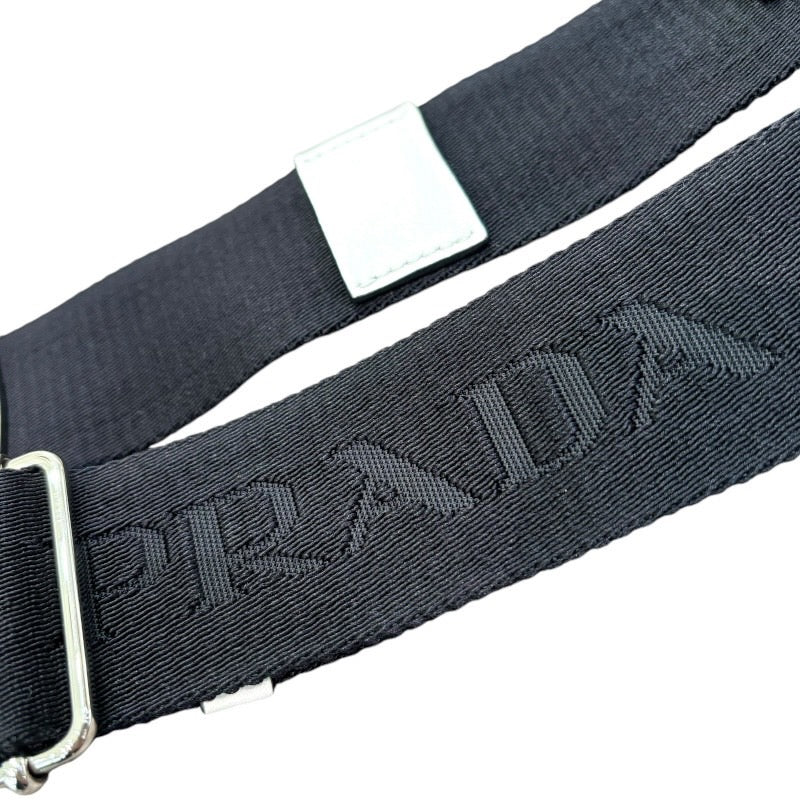 プラダ PRADA テリートライアングルロゴショルダーバッグ 1BH190 ホワイト コットン レディース ショルダーバッグ