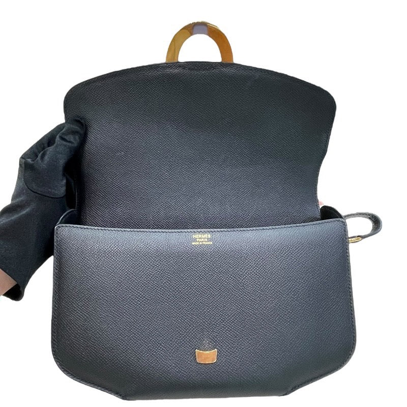 エルメス HERMES シェルシュ・ミディ25 A刻 ブラック/GD金具 エプソン レディース ショルダーバッグ