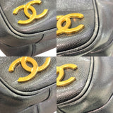 シャネル CHANEL トリプルココマークショルダーバッグ 28番台 ブラック×ゴールド金具 キャビアスキン レディース ショルダーバッグ