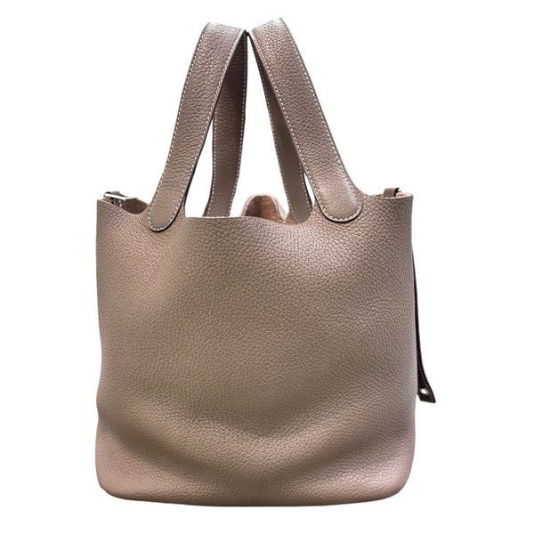 エルメス HERMES ピコタンロックMM Y刻印 エトゥープ/シルバー金具 トリヨン レディース ハンドバッグ