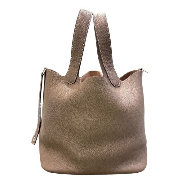 エルメス HERMES ピコタンロックMM Y刻印 エトゥープ/シルバー金具 トリヨン レディース ハンドバッグ