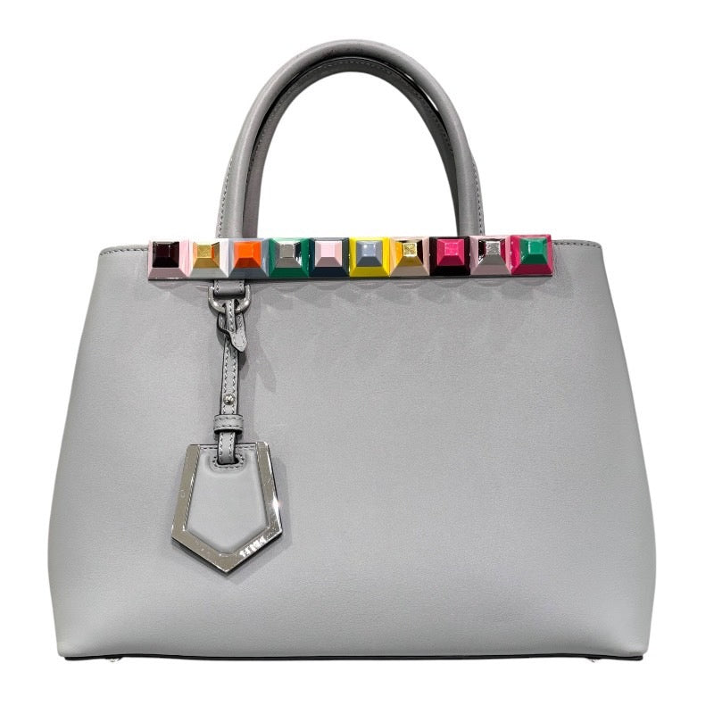 フェンディ FENDI プチトゥジュール 8BH253 ライトグレー レザー レディース ショルダーバッグ