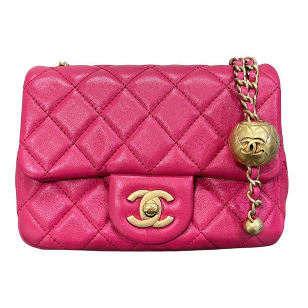 シャネル CHANEL マトラッセボールチェーンショルダー AS1786 ピンク×ゴールド金具 ラム レディース ショルダーバッグ