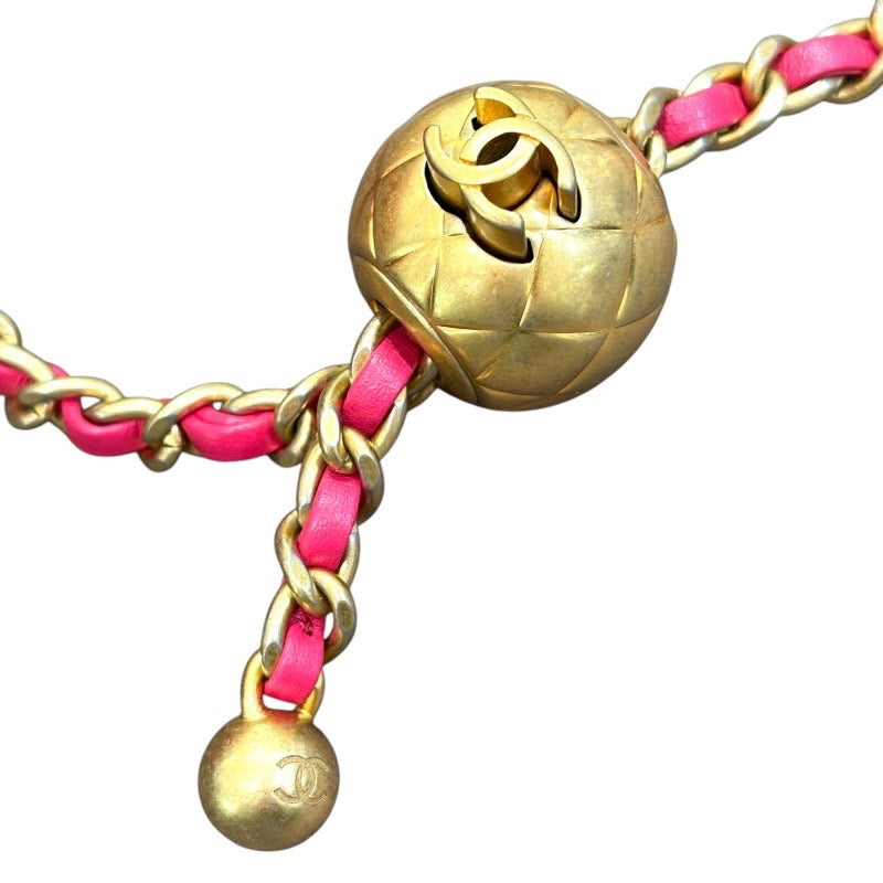 シャネル CHANEL マトラッセボールチェーンショルダー AS1786 ピンク×ゴールド金具 ラム レディース ショルダーバッグ