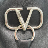 ヴァレンティノ VALENTINO Vリング トートバッグ ブラック×シルバー金具 レザー レディース トートバッグ