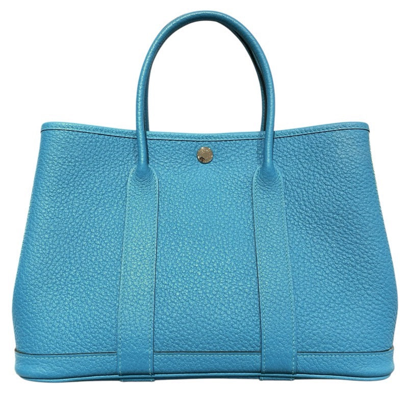 エルメス HERMES ガーデンパーティTPM □R刻 ターコイズ　SV金具 ネゴンダ レディース トートバッグ