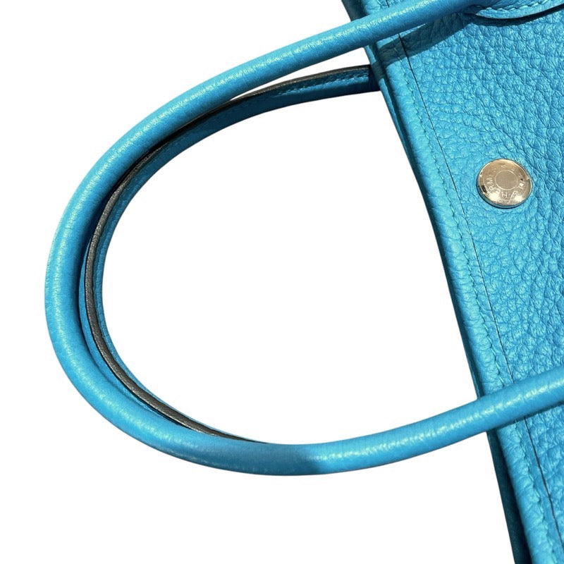 エルメス HERMES ガーデンパーティTPM □R刻 ターコイズ　SV金具 ネゴンダ レディース トートバッグ