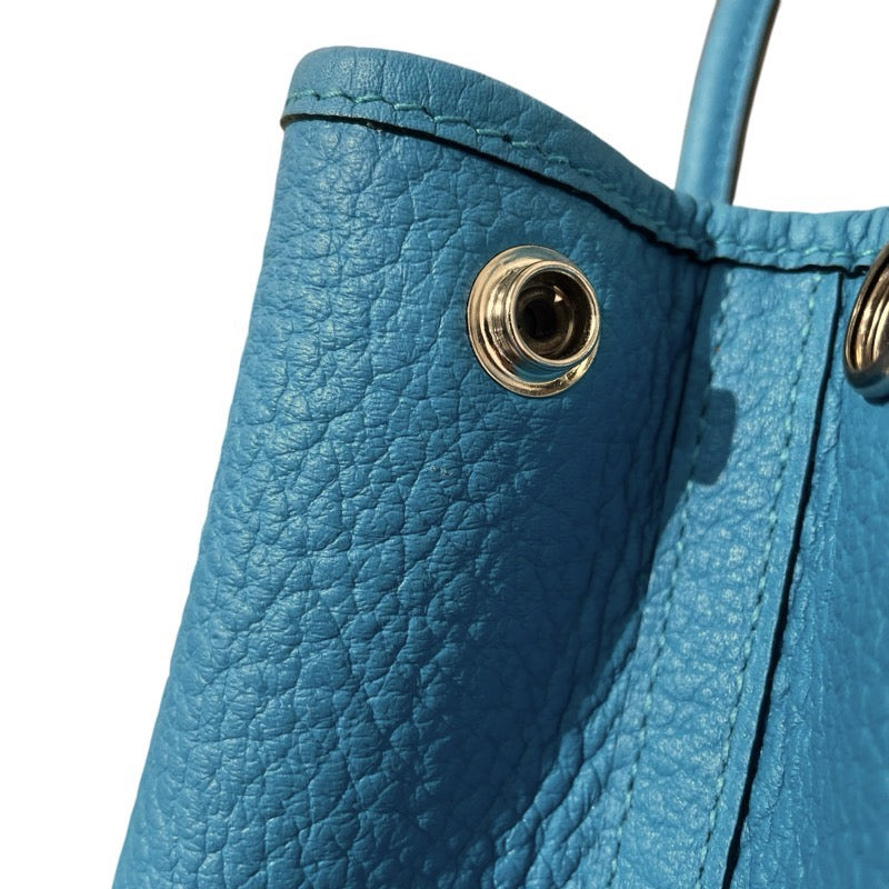 エルメス HERMES ガーデンパーティTPM □R刻 ターコイズ　SV金具 ネゴンダ レディース トートバッグ