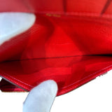 エルメス HERMES ベアンクラシック D刻印　(2019年製) ルージュエギン　ゴールド金具 リザード レディース 長財布