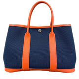 エルメス HERMES ガーデンパーティTPM X刻 ネイビー　SV金具 トワル・ネゴンダ レディース トートバッグ