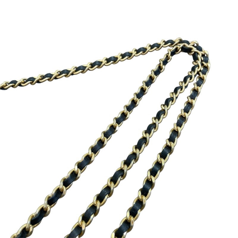 シャネル CHANEL 2.55 エンブロイダリー チェーンウォレット 25番台 ブラック/GD金具 カーフ レディース ショルダーバッグ