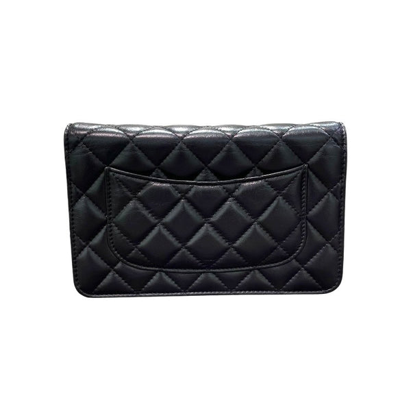 シャネル CHANEL 2.55 エンブロイダリー チェーンウォレット 25番台 ブラック/GD金具 カーフ レディース ショルダーバッグ