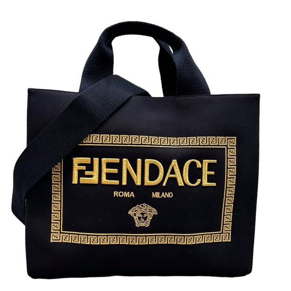 フェンディ FENDI 2WAYトートバッグ FENDI×VERSACE 8BH395 ブラック キャンパス レディース トートバッグ |  中古ブランドリユースショップ OKURA(おお蔵)