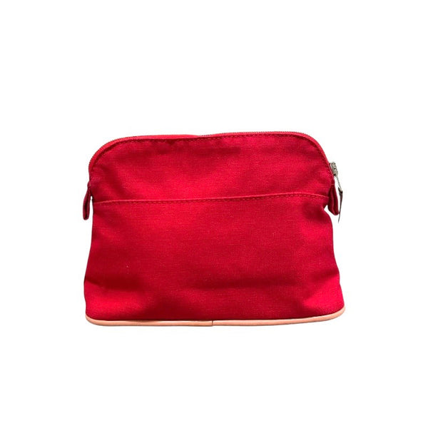 エルメス HERMES ボリードポーチPM レッド×GD金具 トワル レディース ポーチ