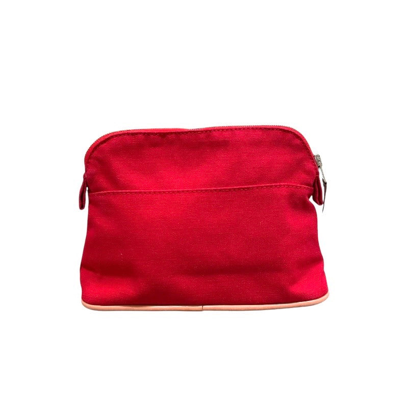 エルメス HERMES ボリードポーチPM レッド×GD金具 トワル レディース ポーチ