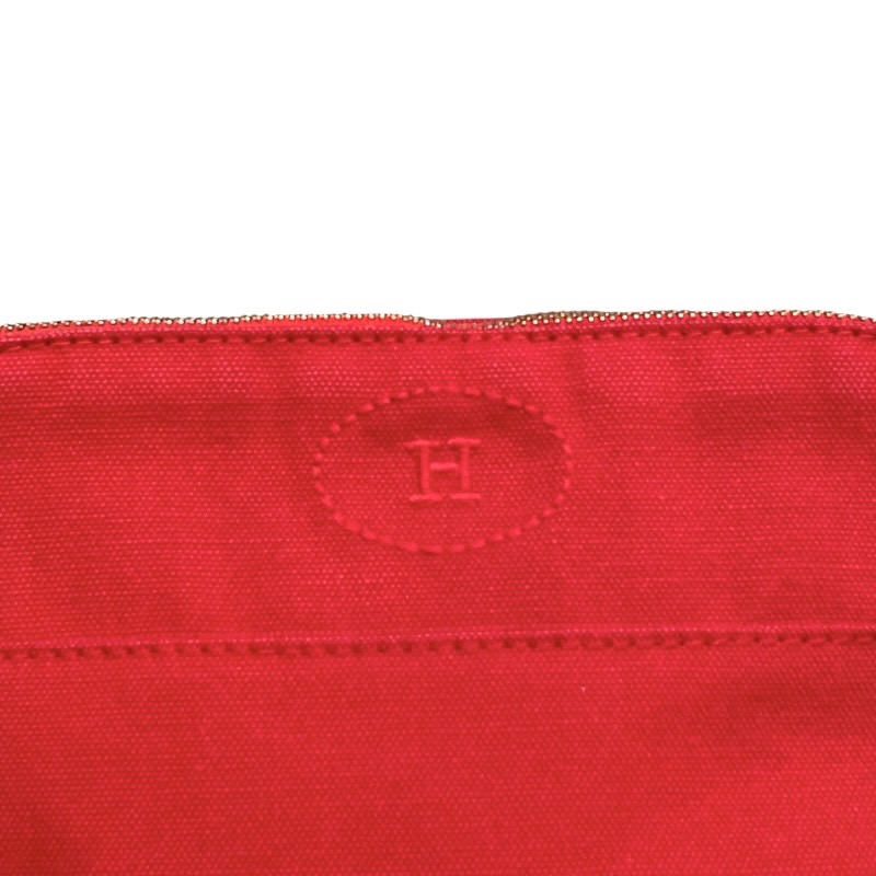 エルメス HERMES ボリードポーチPM レッド×GD金具 トワル レディース ポーチ