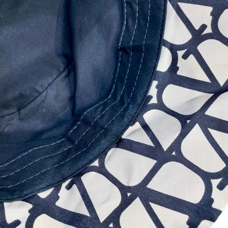 ヴァレンティノ VALENTINO ロゴバケットハット ベージュ/ブラック シルク ユニセックス その他ファッション雑貨