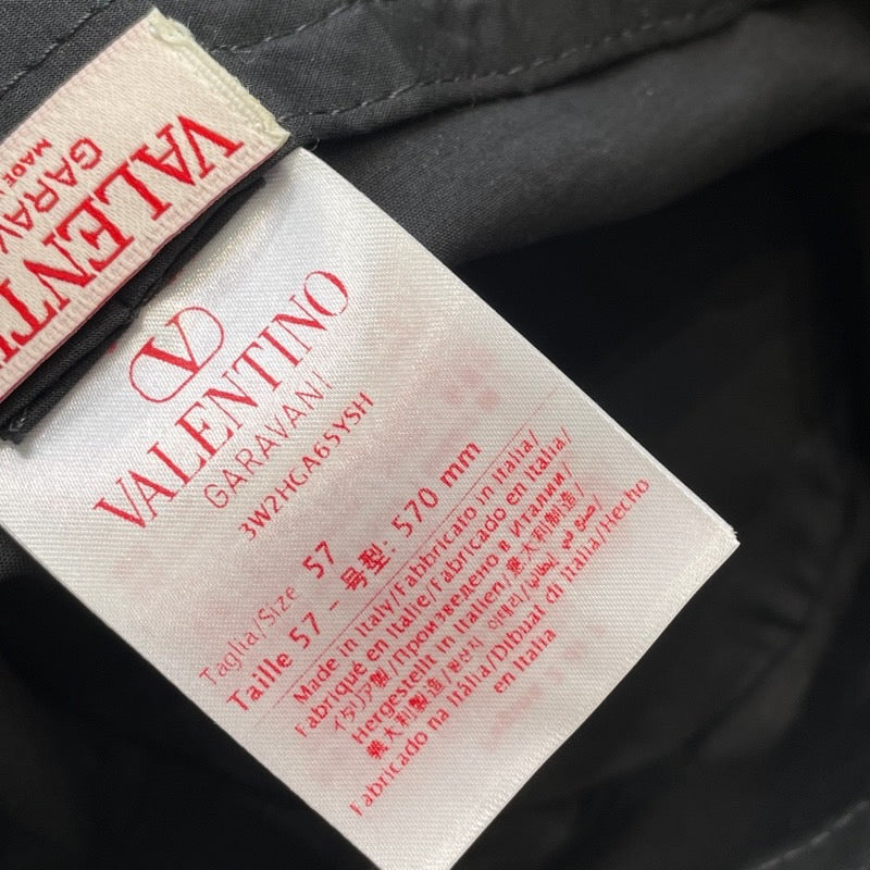 ヴァレンティノ VALENTINO ロゴバケットハット ベージュ/ブラック シルク ユニセックス その他ファッション雑貨