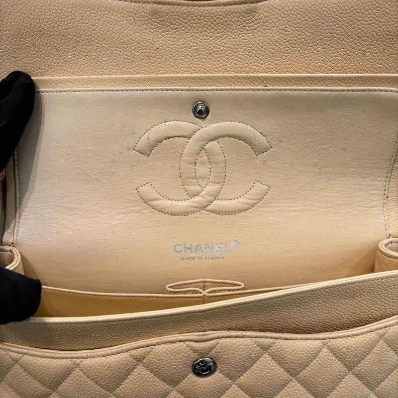 シャネル CHANEL マトラッセ25 A01112 ライトイエロー シルバー金具 キャビアスキン レディース ショルダーバッグ