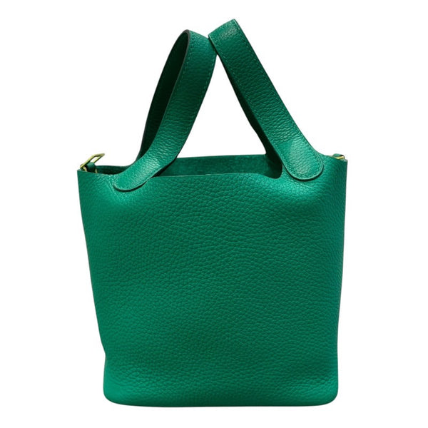 エルメス HERMES ピコタンロックPM W刻印 ヴェールヴェルディゴ×ゴールド金具 トリヨンクレマンス レディース ハンドバッグ