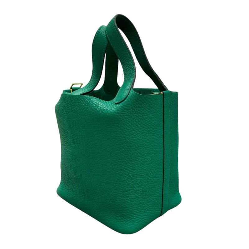 エルメス HERMES ピコタンロックPM W刻印 ヴェールヴェルディゴ×ゴールド金具 トリヨンクレマンス レディース ハンドバッグ