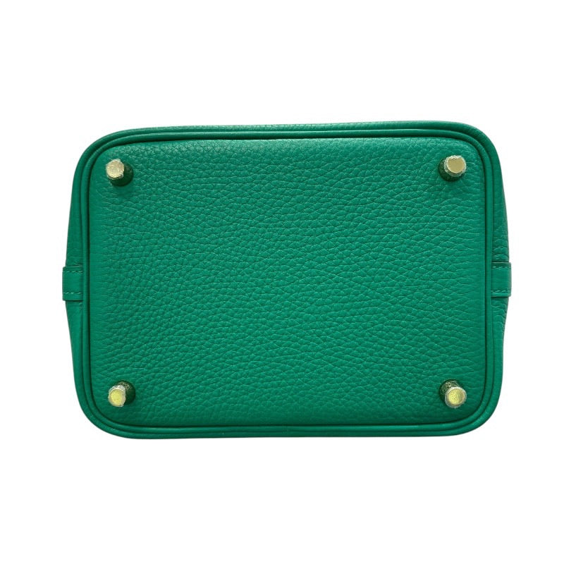 エルメス HERMES ピコタンロックPM W刻印 ヴェールヴェルディゴ×ゴールド金具 トリヨンクレマンス レディース ハンドバッグ