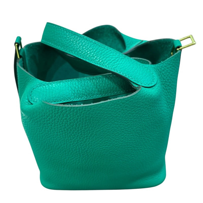 エルメス HERMES ピコタンロックPM W刻印 ヴェールヴェルディゴ×ゴールド金具 トリヨンクレマンス レディース ハンドバッグ