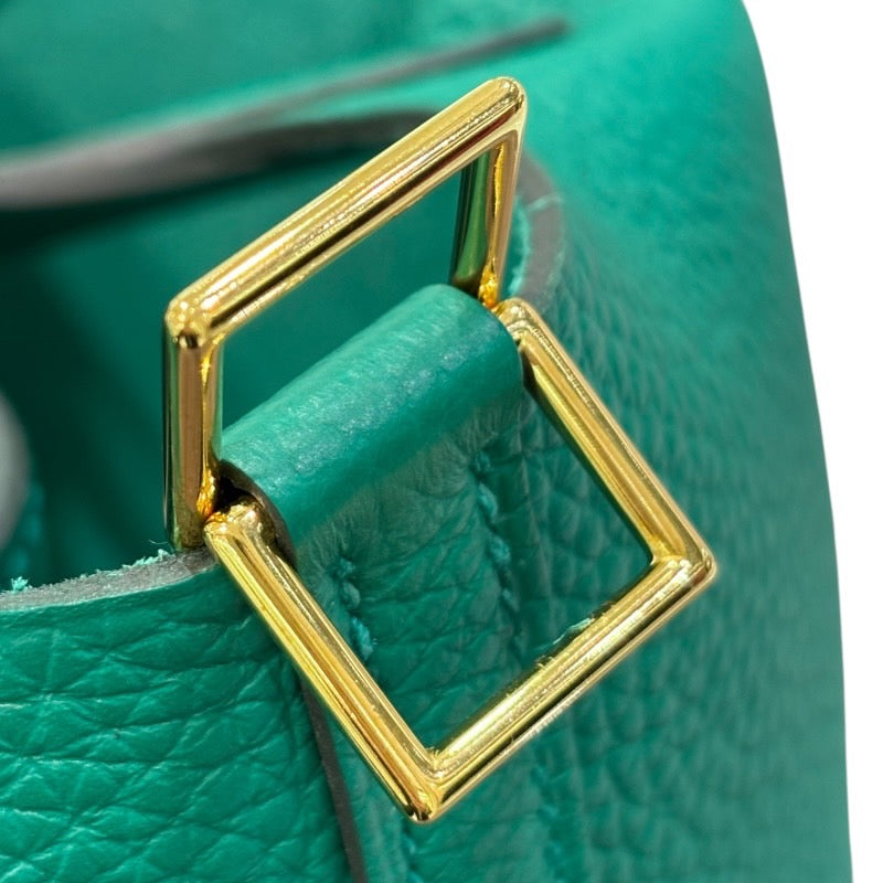 エルメス HERMES ピコタンロックPM W刻印 ヴェールヴェルディゴ×ゴールド金具 トリヨンクレマンス レディース ハンドバッグ