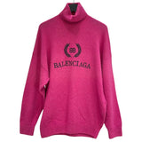バレンシアガ BALENCIAGA ロゴタートルネックニットセーター XS ピンク ウール レディース ニット