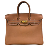 エルメス HERMES バーキン25 B刻印 ゴールド トゴ トゴ、GD色金具 ユニセックス ハンドバッグ