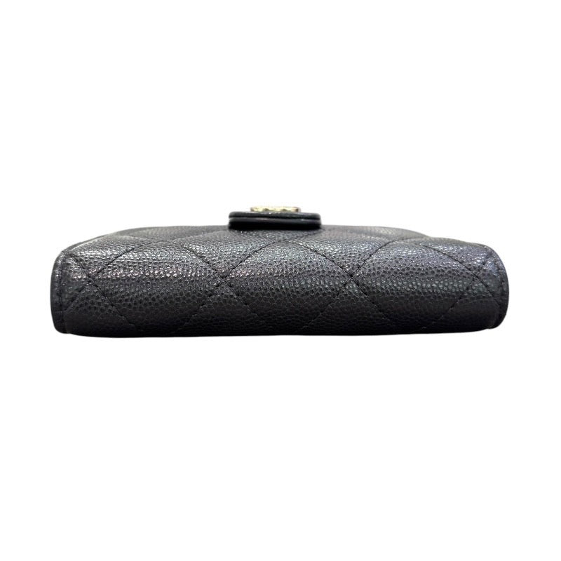 シャネル CHANEL ダブルジップカードケース AP1928 ブラック キャビアスキン レディース カードケース