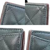シャネル CHANEL ダブルジップカードケース AP1928 ブラック キャビアスキン レディース カードケース