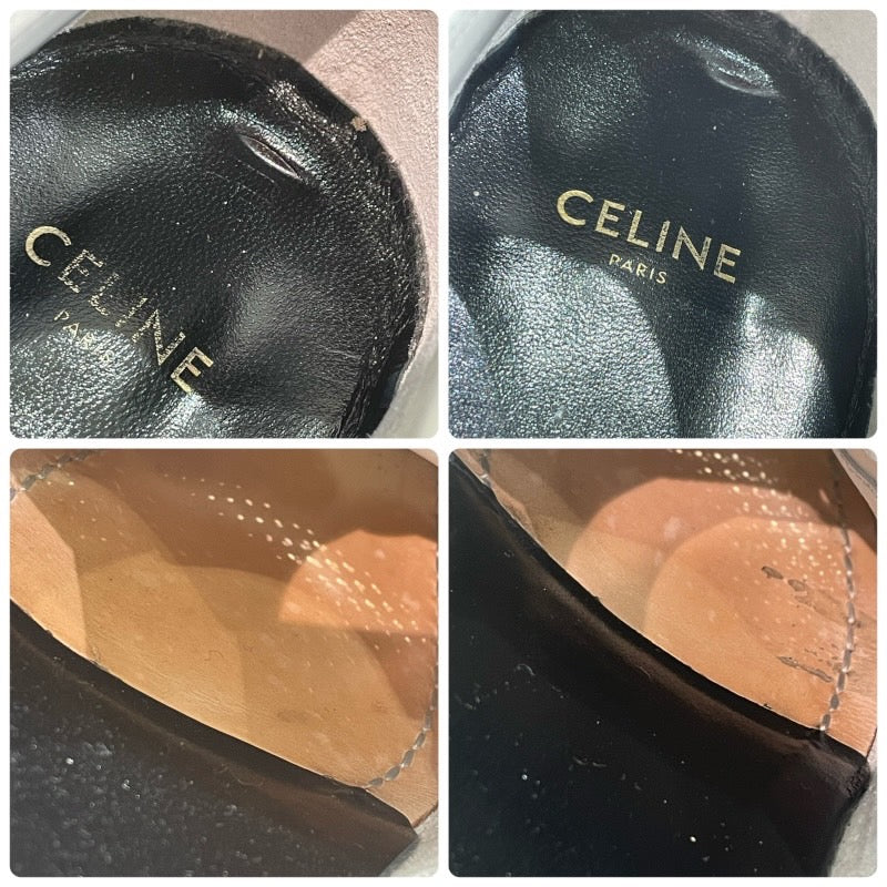 セリーヌ CELINE パンチングレザードレスシューズ ホワイト レザー レディース ドレスシューズ