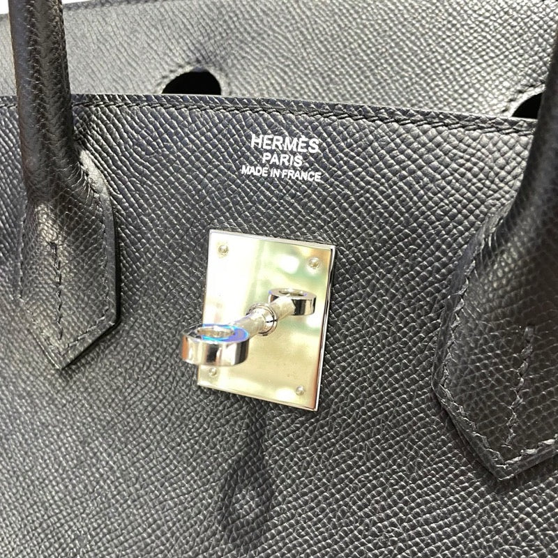エルメス HERMES バーキン30 Ｂ刻 ブラック　SV金具 エプソン レディース ハンドバッグ