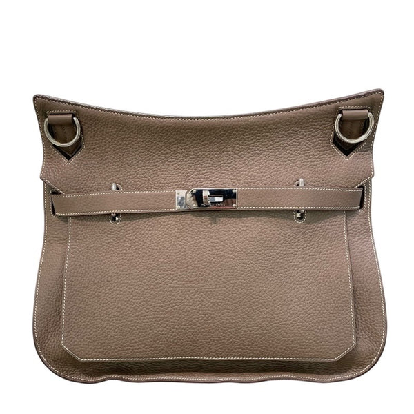 エルメス HERMES ジプシエール37 □O刻印 エトゥープ×シルバー金具 トリヨンクレマンス レディース ショルダーバッグ