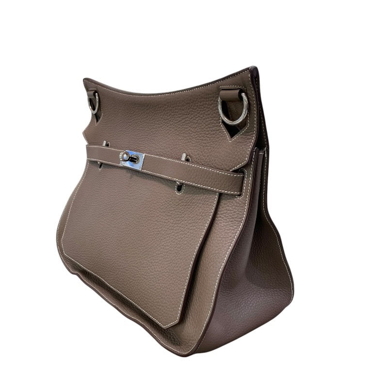 エルメス HERMES ジプシエール37 □O刻印 エトゥープ×シルバー金具 トリヨンクレマンス レディース ショルダーバッグ
