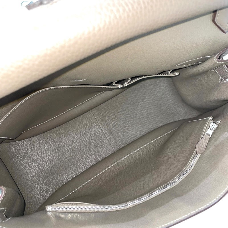 エルメス HERMES ジプシエール37 □O刻印 エトゥープ×シルバー金具 トリヨンクレマンス レディース ショルダーバッグ